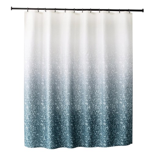 Modern Gradient Blue Polyester Shower Curtain - Elegant and Functional Addition to Your Bathroom Decor - Image 4