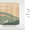 Modern Green Field Creme Himmel Landscape Shower Curtain - Waterproof and Highly Durable Addition to Your Bathroom Decor