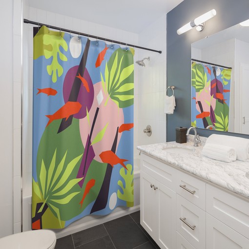 Modern Henri Matisse Shower Curtains Featuring Abstract Art Prints and Housewarming Gifts - Image 2