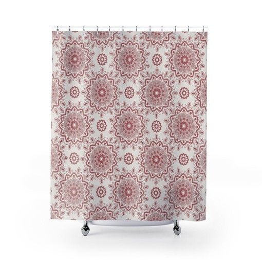 Modern Mandala Shower Curtain for Contemporary Bathroom Decor