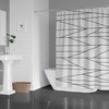 Modern Minimalist Abstract Shower Curtain with Black and White Line Art Design for Minimalist Bathroom Decor