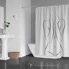 Modern Minimalist Shower Curtain with Abstract Stripe Design for Simple and Neutral Bathroom Decor
