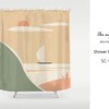 Modern Mountain and Boat Scenery Shower Curtain - Add a Relaxing Vibe to Your Bathroom Decor