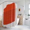 Modern Pal Minimal Boho Abstract Red Circle Shower Curtain
