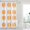 Modern Tangerine Orange Palm Fronds Shower Curtain with Minimalist Print