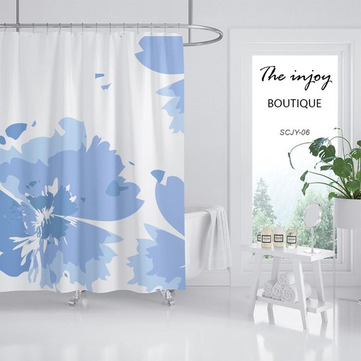 Modern and Unique Waterproof Decor Disney Blue Flower Extra Thick Curtain - Vibrant and Trendy Bathroom Decor - Image 2