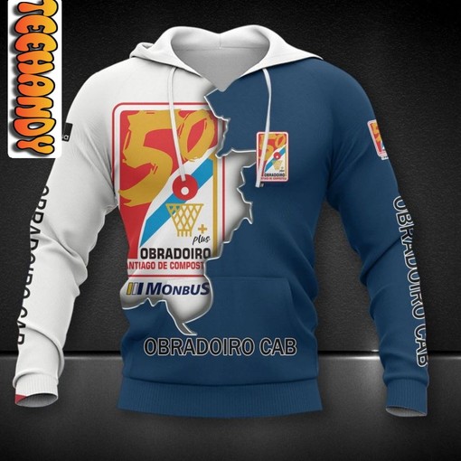 Monbus Obradoiro All Over Print 3D Hoodie with Team Logo and Design