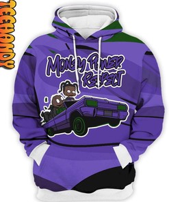 Money Power Respect Jordan 13 Retro Court Purple Custom All Over Print 3D Hoodie