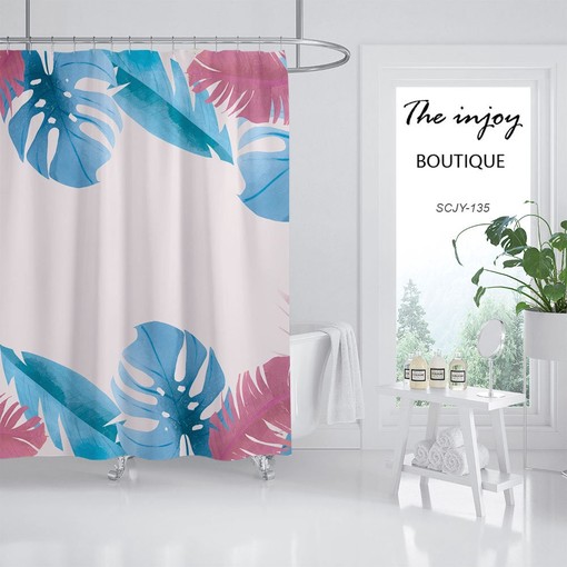 Monstera Shower Curtain with Customizable Sizes, Perfect for a Classy and Trendy Boho Style - Image 2