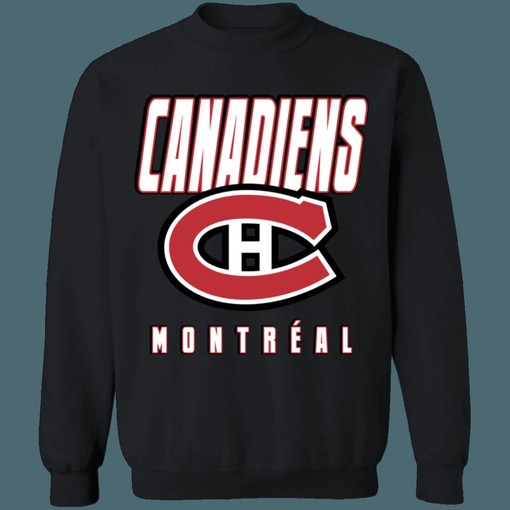 Montreal Canadiens BLACKOUT Retro NHL Sweatshirt T-Shirt for Hockey Lovers - Image 2
