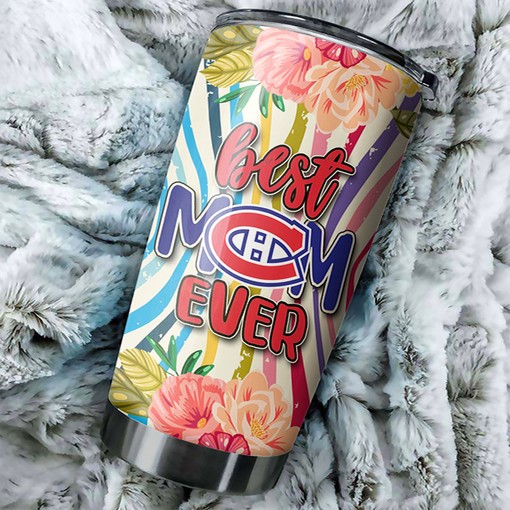 Montreal Canadiens NHL Tumbler - Enticing Flower Design Tumbler for Best Moms Who Love Hockey - G Fanatics