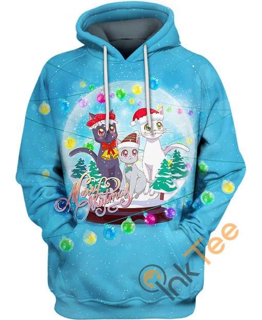 Moon Cats Xmas All Over Print 3D Hoodie