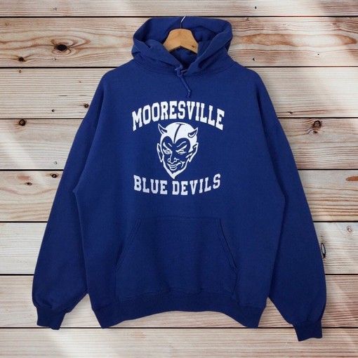 Mooresville Blue Devils Football Vintage Style Pullover Hoodie Sweater Pullover