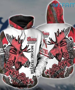 Moose Hunting Coors All Over Print 3D Hoodie for Beer Lovers