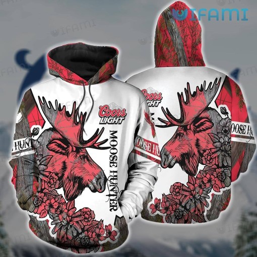Moose Hunting Coors All Over Print 3D Hoodie for Beer Lovers
