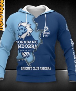MoraBanc Andorra All Over Print 3D Hoodie with Team Logo and Design