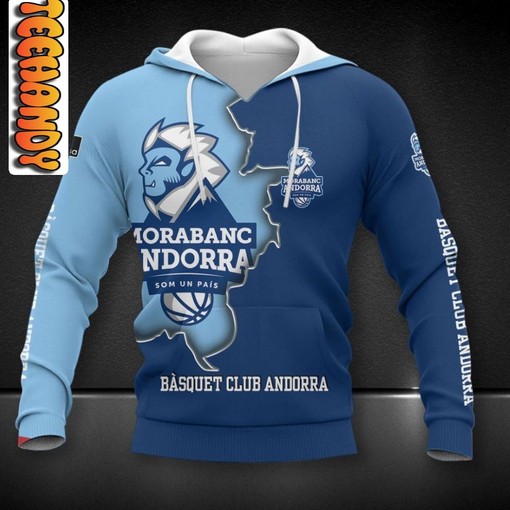 MoraBanc Andorra All Over Print 3D Hoodie with Team Logo and Design