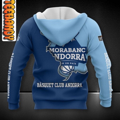 MoraBanc Andorra All Over Print 3D Hoodie with Team Logo and Design - Image 2