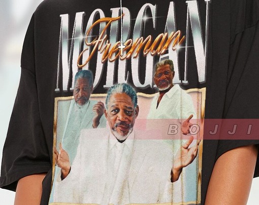 Morgan Freeman Actor and Director Tshirt - Homage Tee with Bruce Almighty and The Shawshank Redemption Themes - Image 2