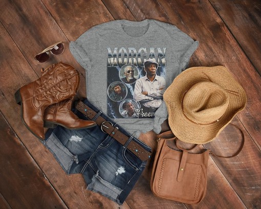 Morgan Freeman Narrator Tshirt - Homage Tee with Red and The Shawshank Redemption Themes - Image 3