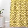 Moroccan Design Yellow Shower Curtain | Retro Modern Geometric Bath Decor | Vintage Shower Curtains