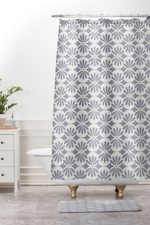 Moroccan Geometric Shower Curtain - Modern Design for Farmhouse Bathroom Decor