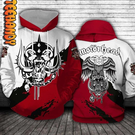 Motorhead Rock Band All Over Print 3D Hoodie with Band Logo and Design