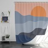 Mountain Landscape Minimalist Shower Curtain, Retro Bathroom Decor Accessories