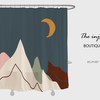 Mountain and Moon Shower Curtain | Customized Sizes Waterproof Washable Curtain | Rustic Bathroom Decor