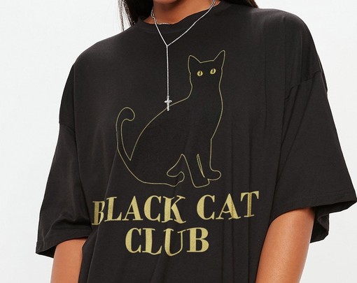 Movie Character Shirts: Black Cat Club Unisex Tee, Welcome 2022, Funny Cat Gift, Murderous Cat Tee, Tee For Movie Fans - Image 2