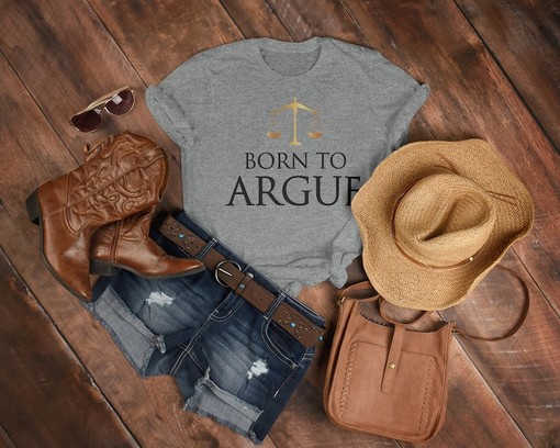 Movie Fans Gifts: Born To Argue Unisex Tees, Law School Graduation Gift, Future Lawyer Gift, Attorney Gift - Image 3