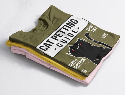 Movie Fans Gifts: Cat Petting Guide Unisex Tees, Animal Lover Shirt, Sarcastic Meow Shirt, Funny Tee - Image 3