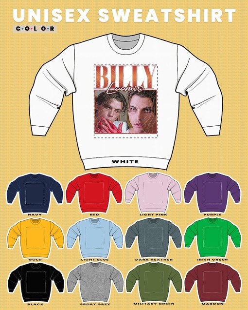 Movie Scary Horror Homage Fan Sweater, Billy Loomis Scream Sidney Actress Stu Matcher Vintage Retro Sweatshirt - Image 3