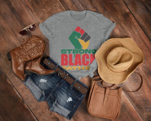Movie Shirts For Boys: BLM Strong Black Father Unisex Tees, Black Father Matters Equality Shirt - Image 3