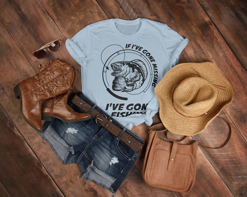 Movie Shirts for Fishermen, If I've gone missing I've gone Fishing Unisex Tees, Funny Fishing Shirt Graphic Tee - Image 3