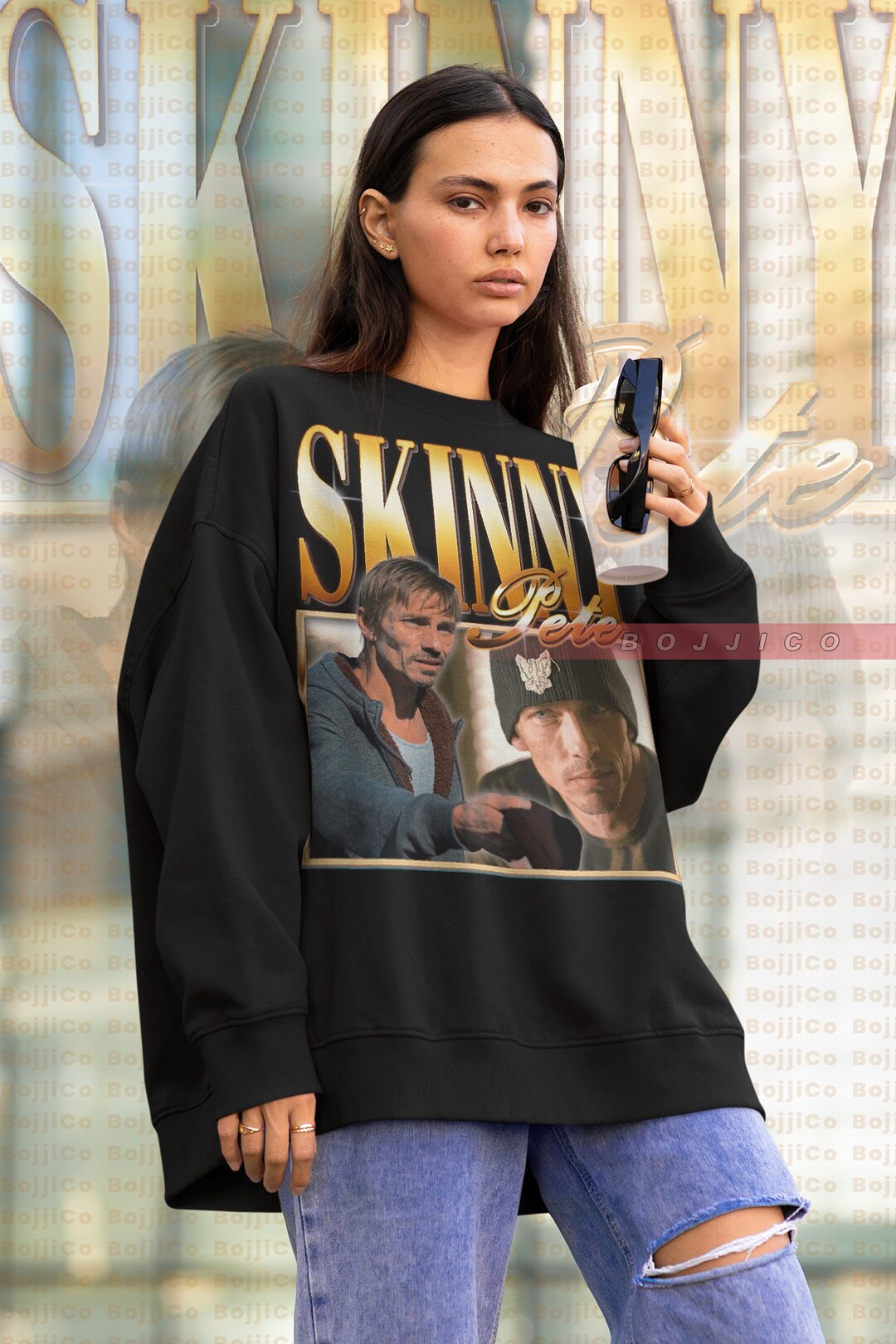 Movie Shirts for Men: SKINNY PETE Sweatshirt with Brandon Mayhew Sweater and Jesse Pinkman