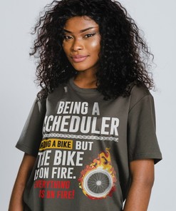 Movie T-shirts: SCHEDULER Fire Rider Unisex Tee, Busy Person Shirt, Hustler Shirt, Achiever Hustle Hard T-Shirt