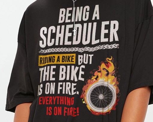 Movie T-shirts: SCHEDULER Fire Rider Unisex Tee, Busy Person Shirt, Hustler Shirt, Achiever Hustle Hard T-Shirt - Image 2