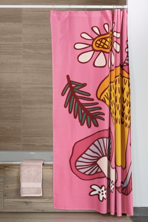 Mushroom Home Decor Groovy 60's 70's Shower Curtain - Enchanting Charm for Hippie Bathrooms - Image 4