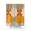 Mustard Yellow Gray Mint Green Geometric Retro Shower Curtain