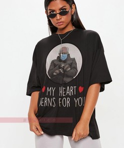 My Heart Berns For You Valentine Shirt for Her, Bernie Sanders Shirt, Funny Meme Tee, Political Gift, Cute Couple Shirt