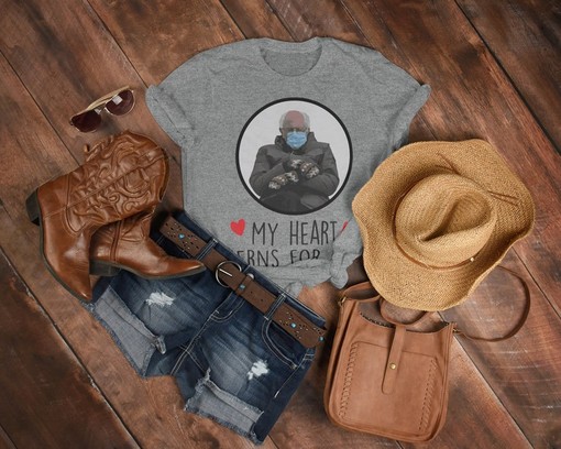 My Heart Berns For You Valentine Shirt for Her, Bernie Sanders Shirt, Funny Meme Tee, Political Gift, Cute Couple Shirt - Image 3