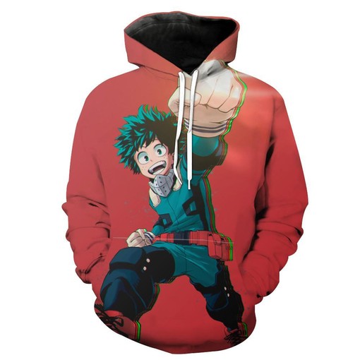 My Hero Academia Izuku Midoriya 3D Hoodie for Fans with Quirky Design