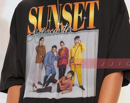 My Jinji Aesthetic Lofi Song Japanese Indie Rock Tee - Sunset Rollercoaster - Rex Orange County and Boy Pablo - Image 2