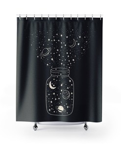 Mystical Outer Space Planet Shower Curtain - Reach for the Stars