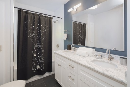 Mystical Outer Space Planet Shower Curtain - Reach for the Stars - Image 2