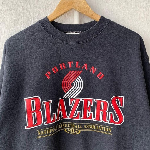 NBA Portland Trail Blazers Logo Sweatshirt -Vintage Portland Shirt for Trail Blazers Fans, Unisex Hoodie - Image 2