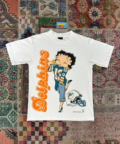 NCAA 1993 Miami Dolphins Sweatshirt T-shirt with Betty Boop Pin Up Girl - Ideal Gift for NFL Fans