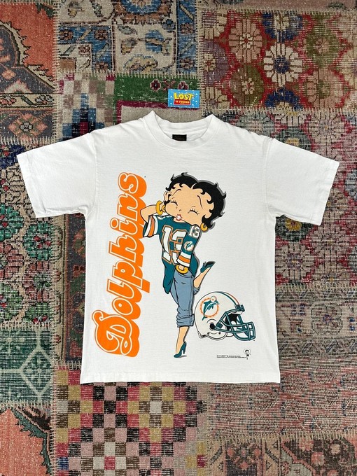 NCAA 1993 Miami Dolphins Sweatshirt T-shirt with Betty Boop Pin Up Girl - Ideal Gift for NFL Fans