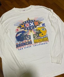 NCAA 98 Denver Broncos Vs Green Bay Packers Super Bowl Sweatshirt T-shirt - Ideal Gift for NFL Fans